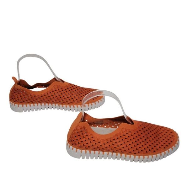 Ilse Jacobsen Loafer Tulip Shoe Women EUR 38 US 7-7.5 Perforated Orange Slip On - Picture 3 of 14